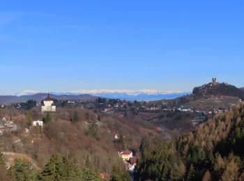 Banská Štiavnica a Nízke Tatry v pozadí 8.2.2021