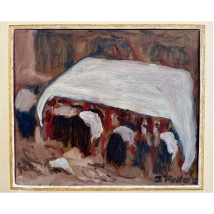 trh, 6 x 36 cm, olej na kartóne