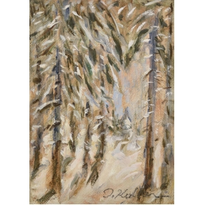 Zimný les - 1960, 27 x 20 cm